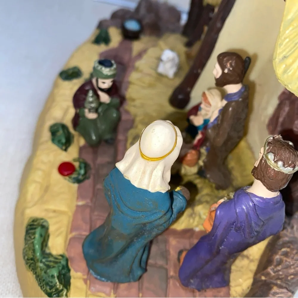 Vintage GEMMY Nativity Scene LIghts-Up & Tells‎ Christmas Story Birth of Jesus